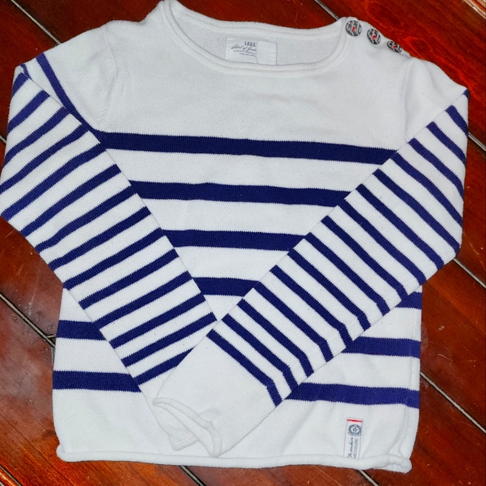 H&M Kids Navy and White Striped Sweater